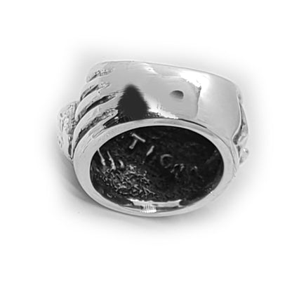 California Flag Bear Sterling Silver Ring