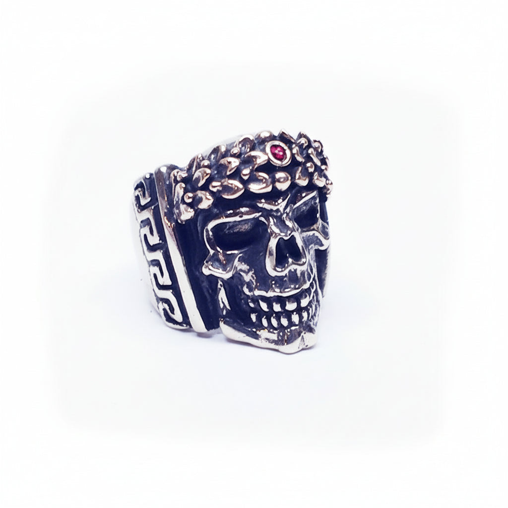 Caesar Head Skull Sterling Silver Ring