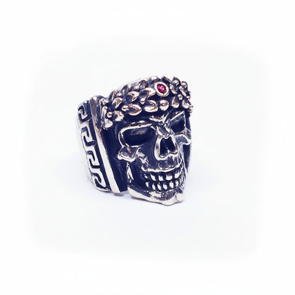Caesar Head Skull Sterling Silver Ring