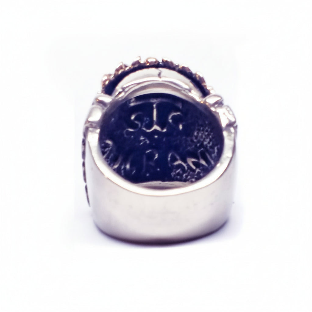 Caesar Head Skull Sterling Silver Ring