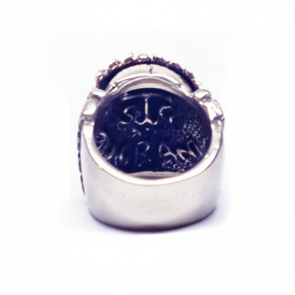 Caesar Head Skull Sterling Silver Ring