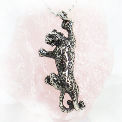 Climbing Cheetah Sterling Silver Pendant