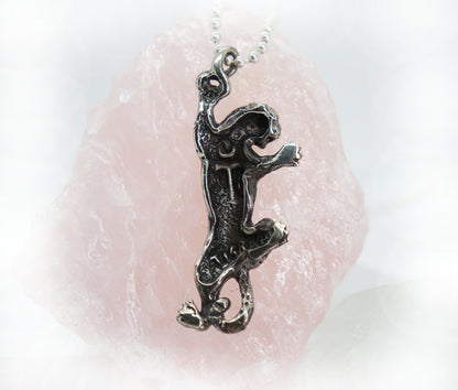 Climbing Cheetah Sterling Silver Pendant