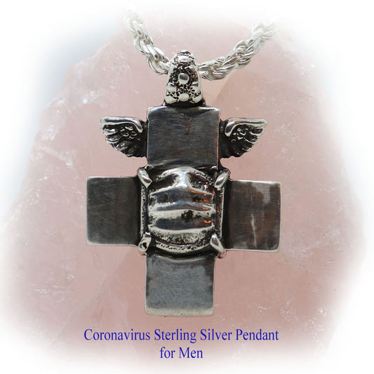 Coronavirus Sterling Silver Pendant for Men