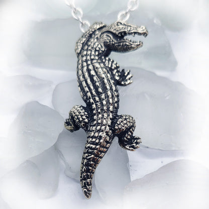 Crocodile Sterling Silver Pendant