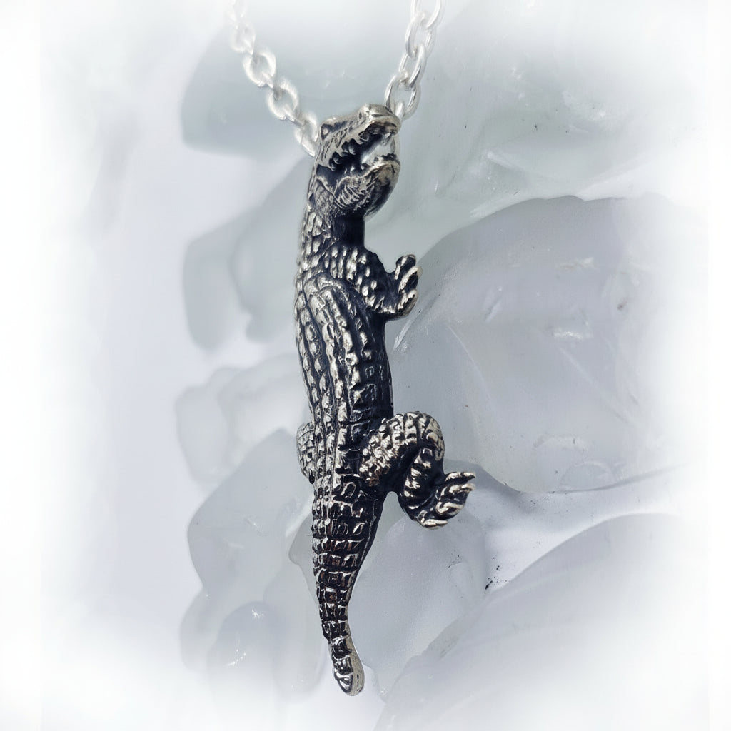 Crocodile Sterling Silver Pendant