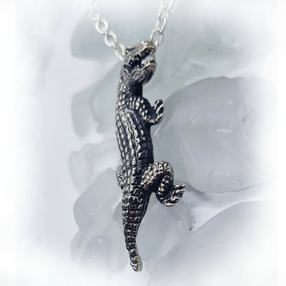 Crocodile Sterling Silver Pendant