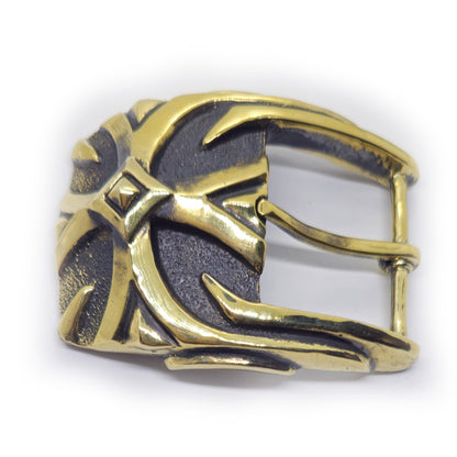 Cross Design Brass Belt Buckle