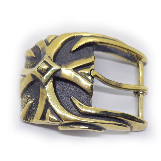 Cross Design Brass Belt Buckle