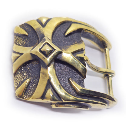 Cross Design Brass Belt Buckle