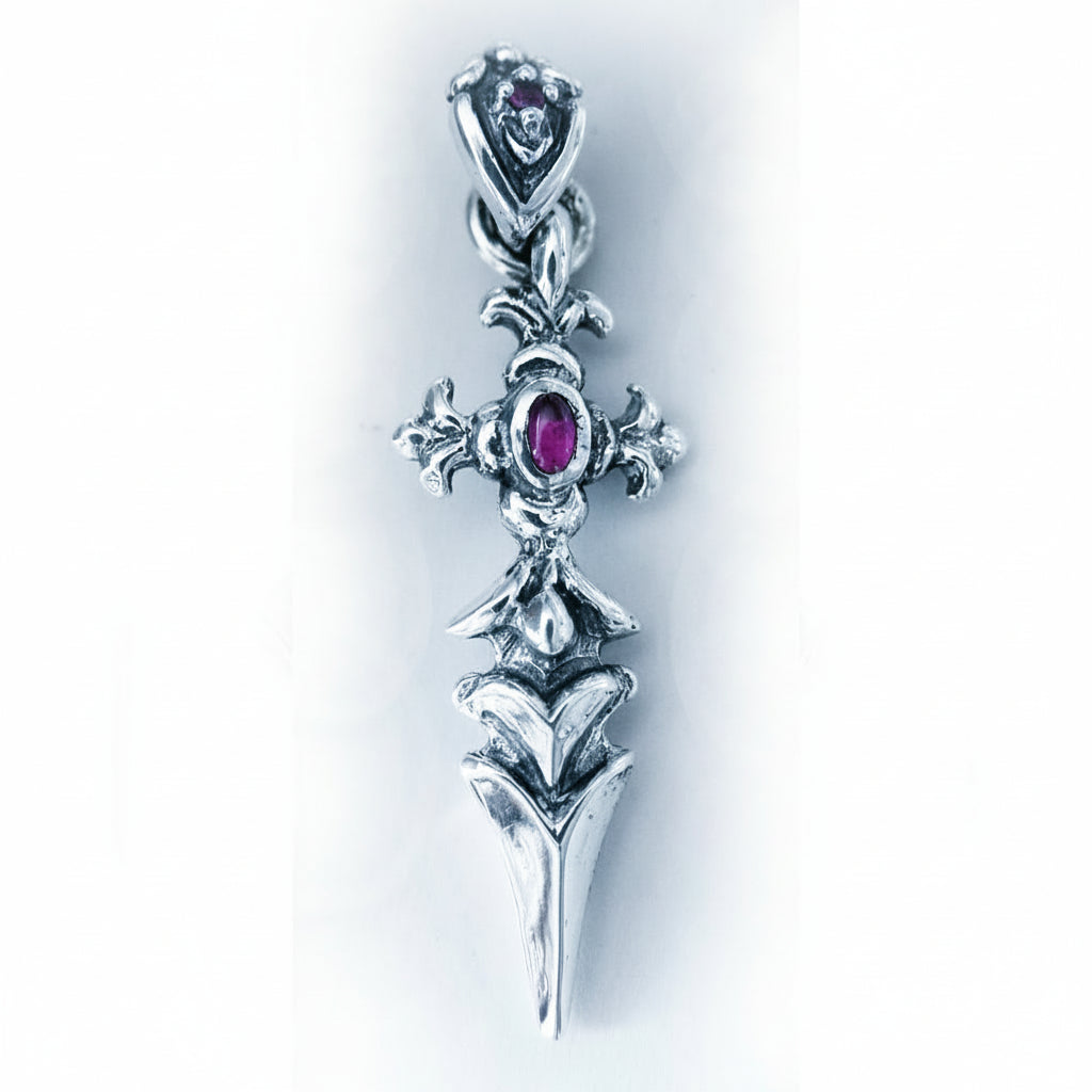 Cross Dagger Silver Pendant