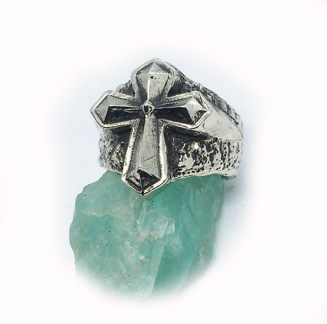Cross Sterling Silver Ring
