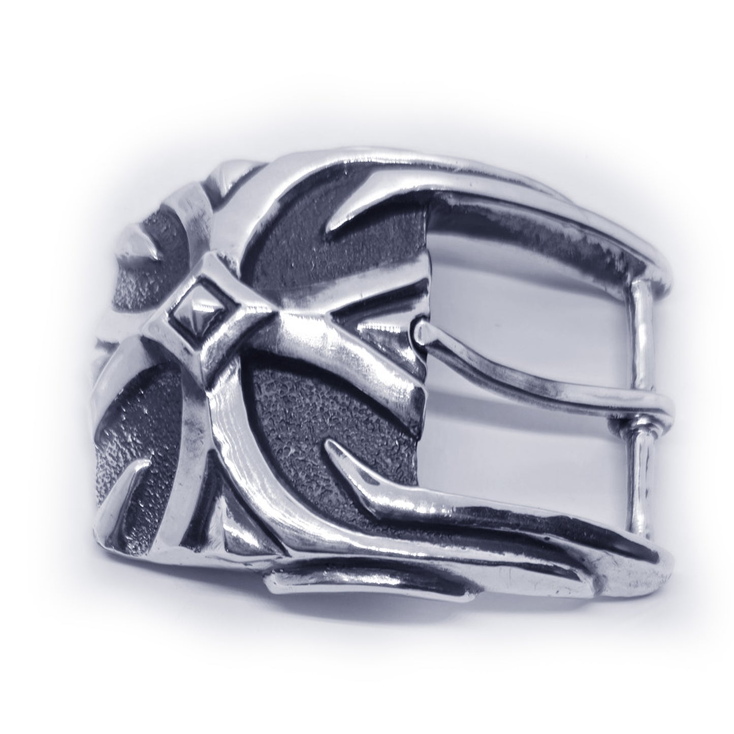 Cross Design Sterling Silver Belt Buckle