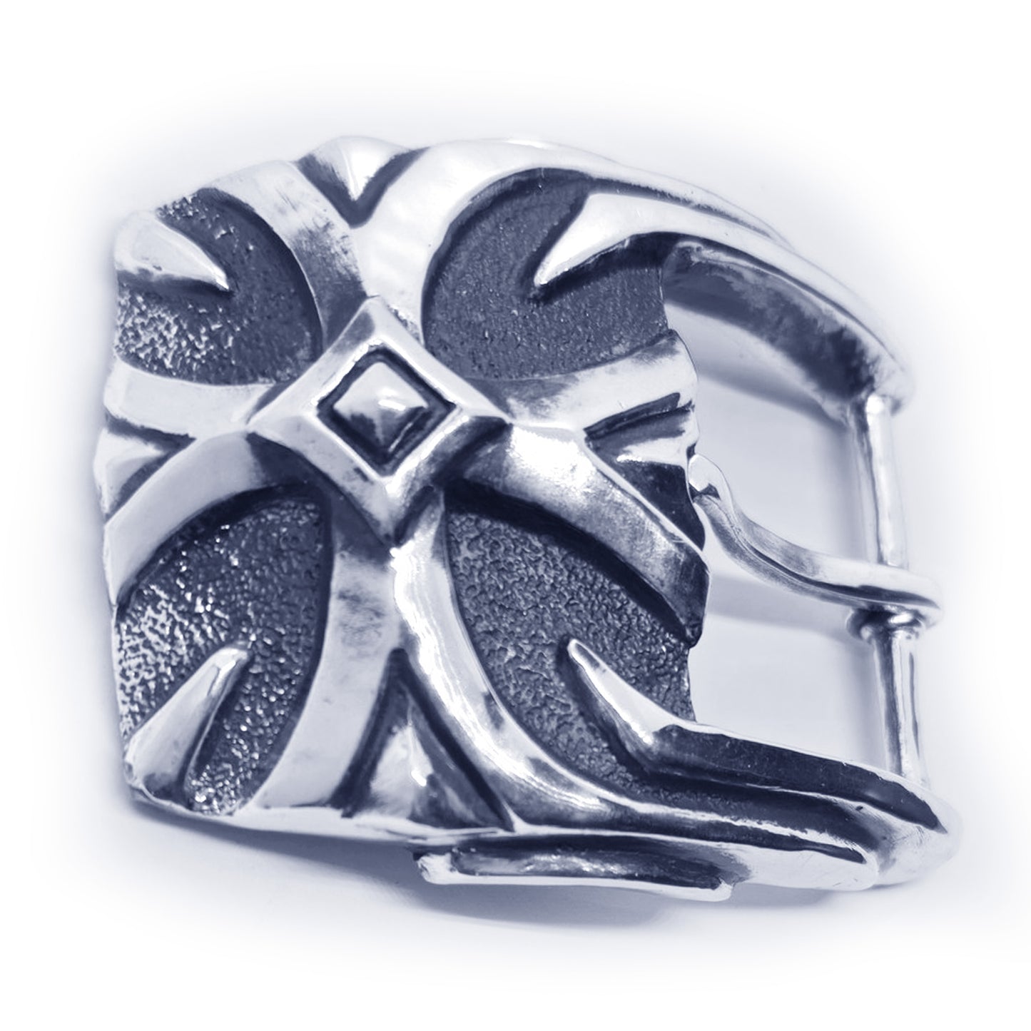 Cross Design Sterling Silver Belt Buckle