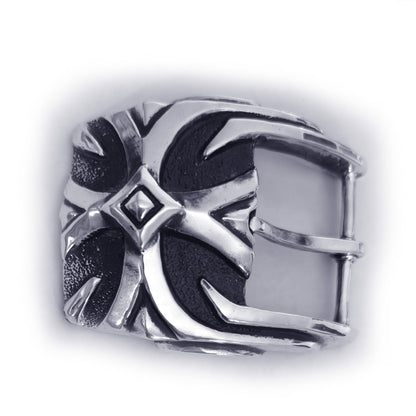 Cross Design Sterling Silver Belt Buckle