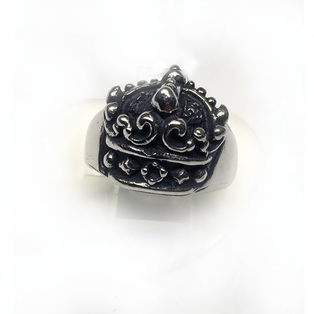Crown Sterling Silver Ring with Ruby