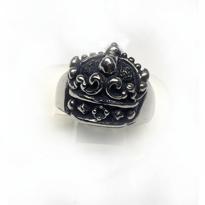 Crown Sterling Silver Ring with Ruby