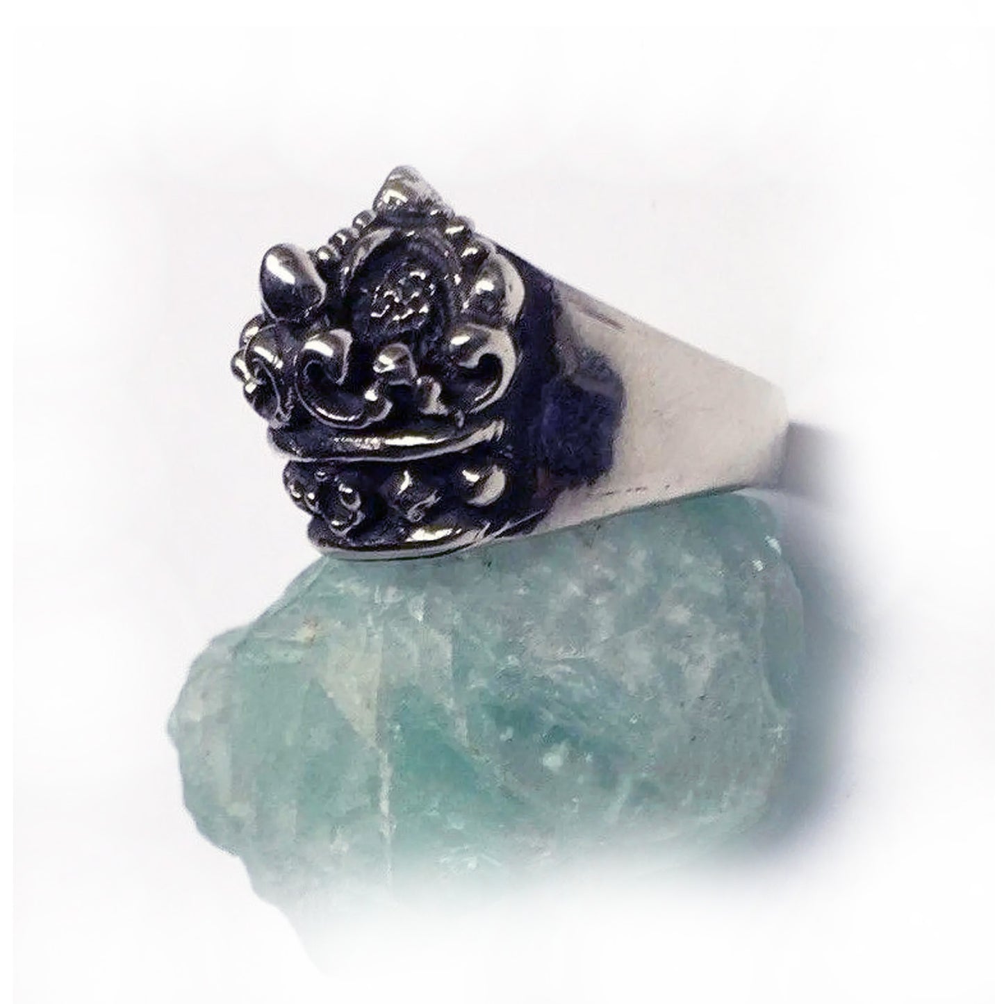 Crown Sterling Silver Ring with Ruby