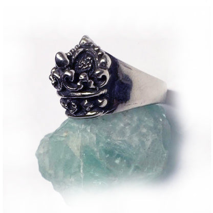 Crown Sterling Silver Ring with Ruby