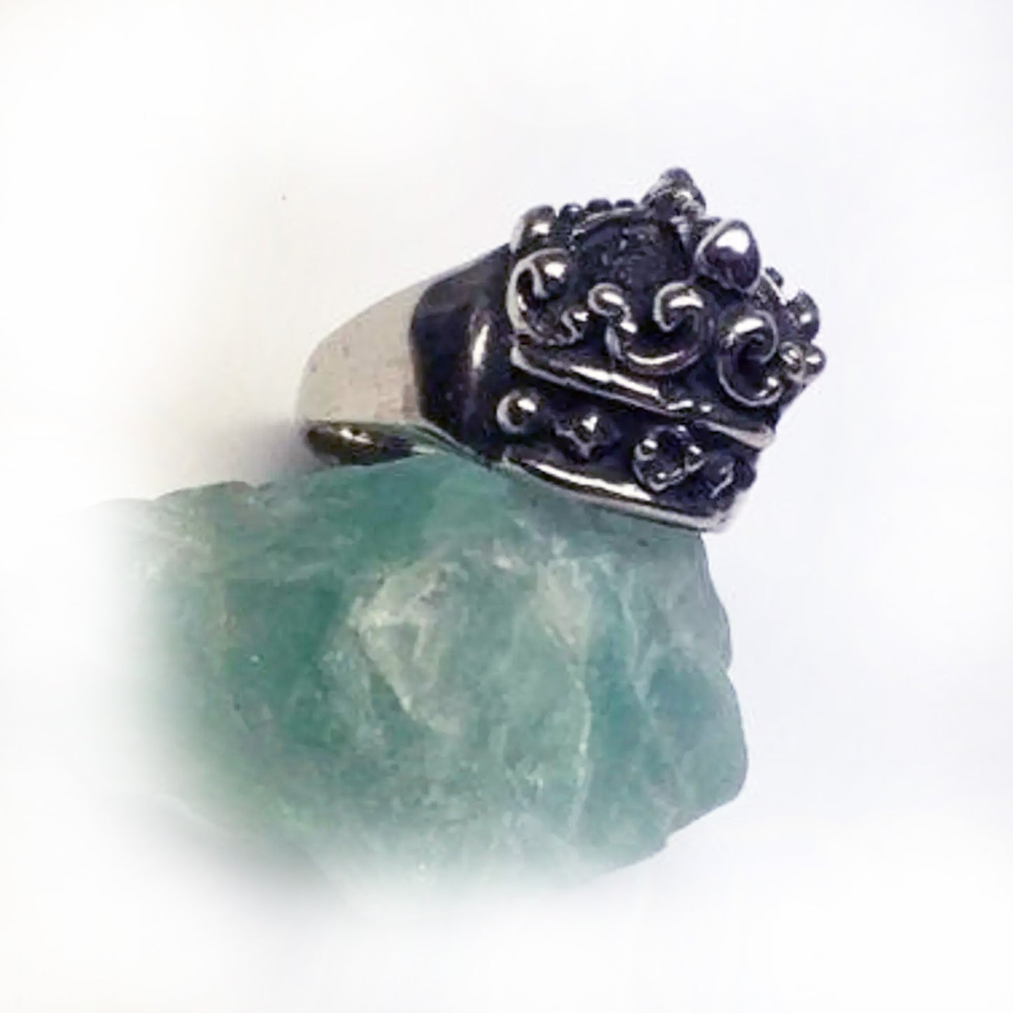 Crown Sterling Silver Ring with Ruby