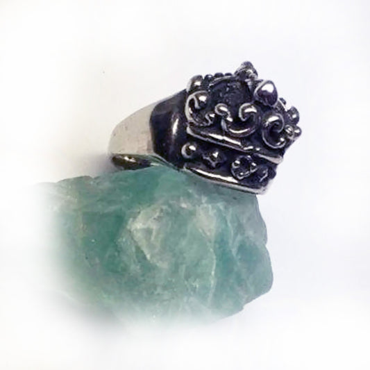 Crown Sterling Silver Ring with Ruby