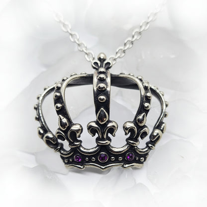 Magical Crown with Rubies Sterling Silver Pendant