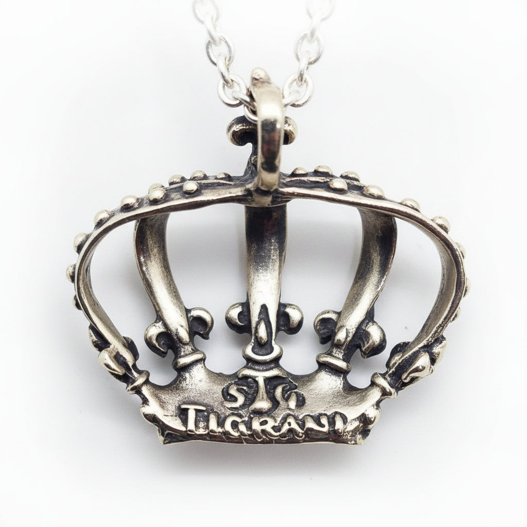 Magical Crown with Rubies Sterling Silver Pendant