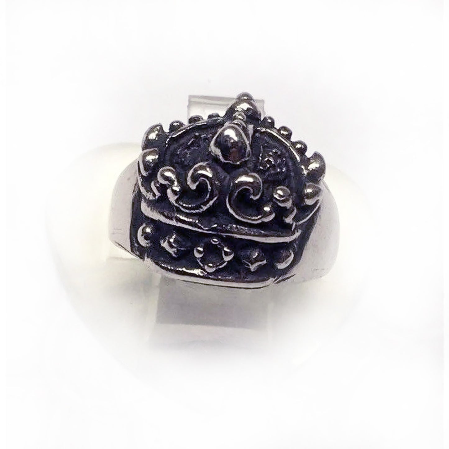 Crown Sterling Silver Ring with Ruby