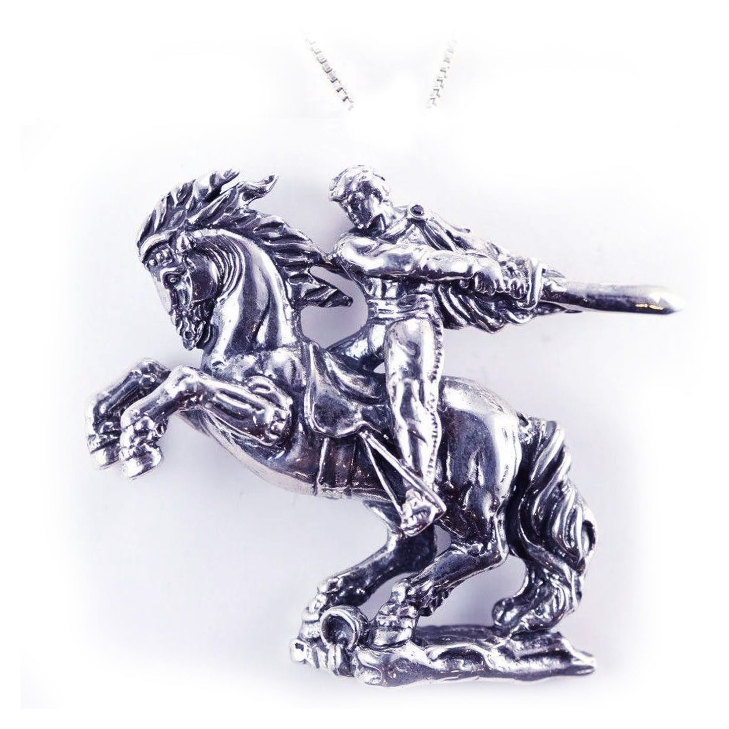 Armenian Epic Hero, Epos Legend David of Sasun Sterling Silver Pendant