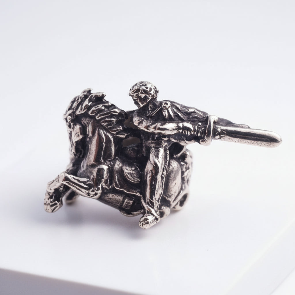 Armenian Epic Hero, Epos Legend David of Sasun Sterling Silver Ring