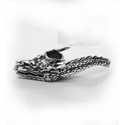 Dragon Head Unique Smoking Sterling Silver Pipe