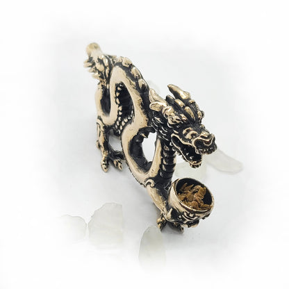 Dragon With Jar Sterling Silver Smoking Pipe