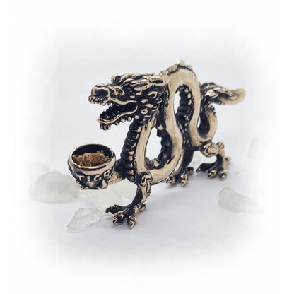Dragon With Jar Sterling Silver Smoking Pipe