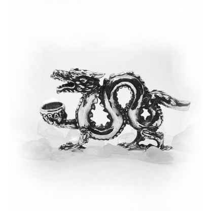 Dragon With Jar Sterling Silver Smoking Pipe