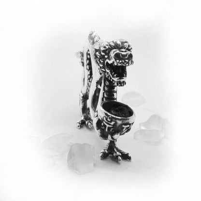 Dragon With Jar Sterling Silver Smoking Pipe