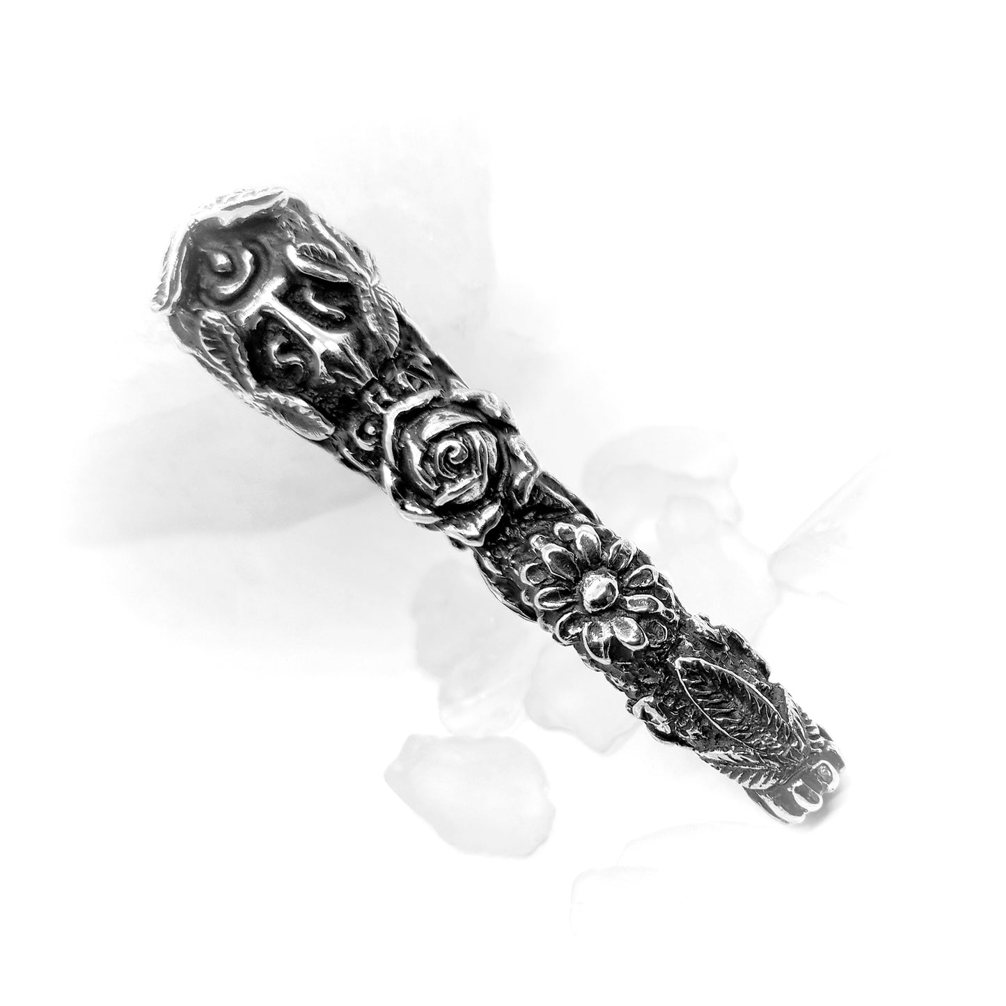 Flowers and Roses Sterling Silver Pipe