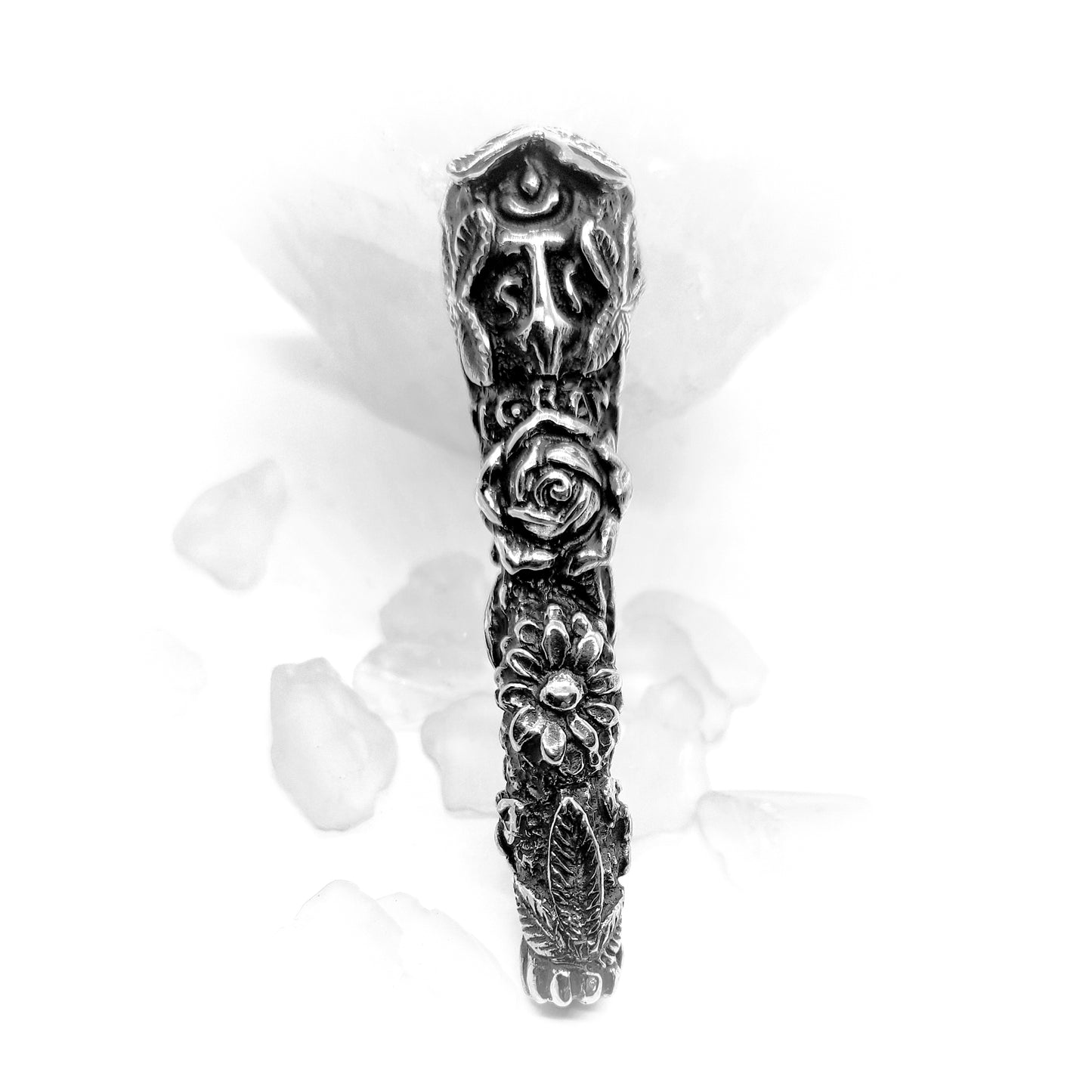 Flowers and Roses Sterling Silver Pipe