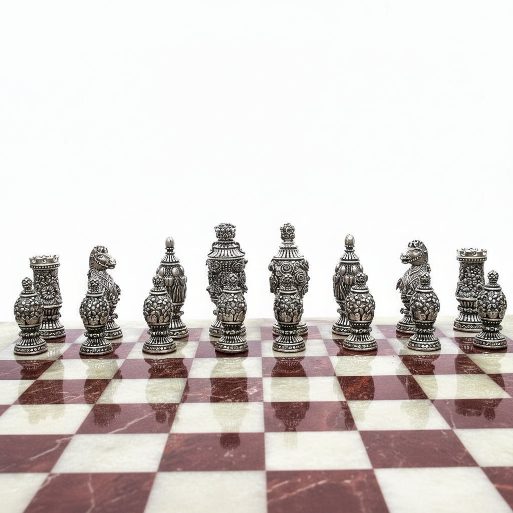 Tigrani “Flowers” Sterling Silver & Bronze Chess set