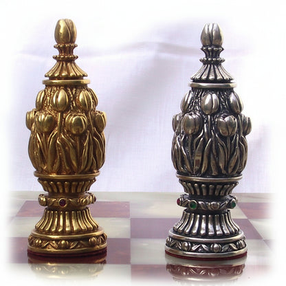 Tigrani “Flowers” Sterling Silver & Bronze Chess set