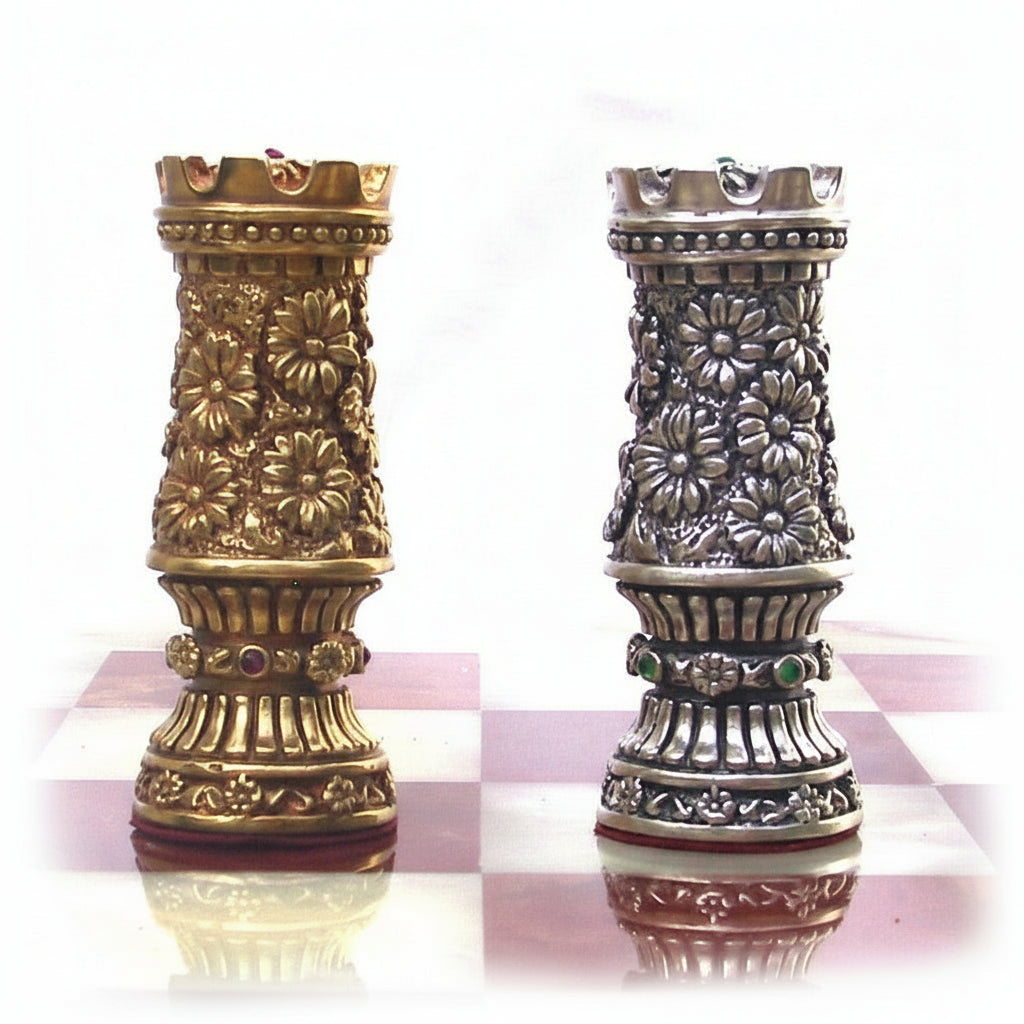 Tigrani “Flowers” Sterling Silver & Bronze Chess set