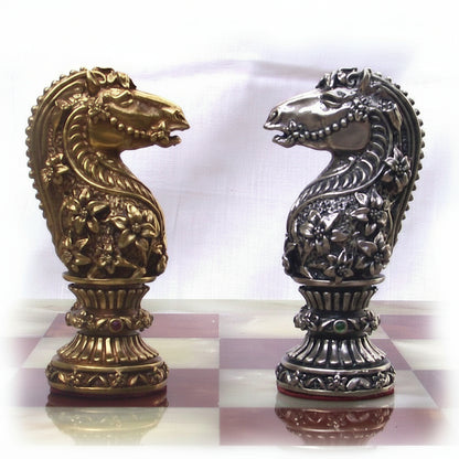 Tigrani “Flowers” Sterling Silver & Bronze Chess set