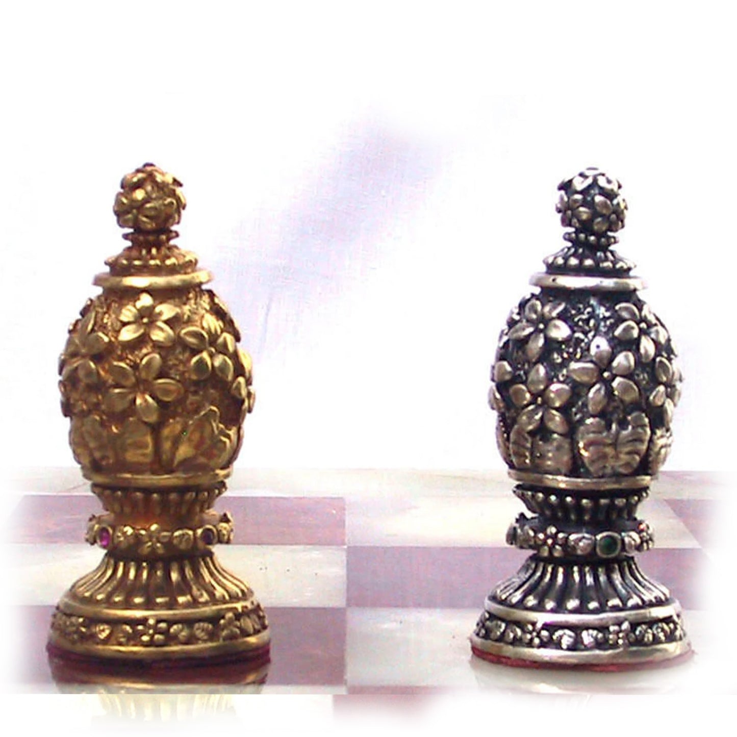 Tigrani “Flowers” Sterling Silver & Bronze Chess set