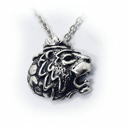 Football Soccer Ball with King Lion Sterling Silver Pendant