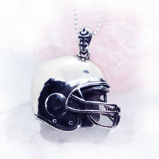 Football Helmet Sterling Silver Pendant