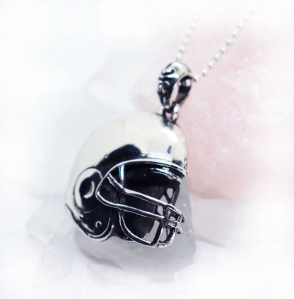 Football Helmet Sterling Silver Pendant