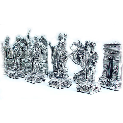French Historical Sterling Silver Chess Set “Napoleon”