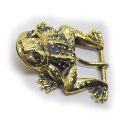 Frog Jumping Brass Belt Buckle