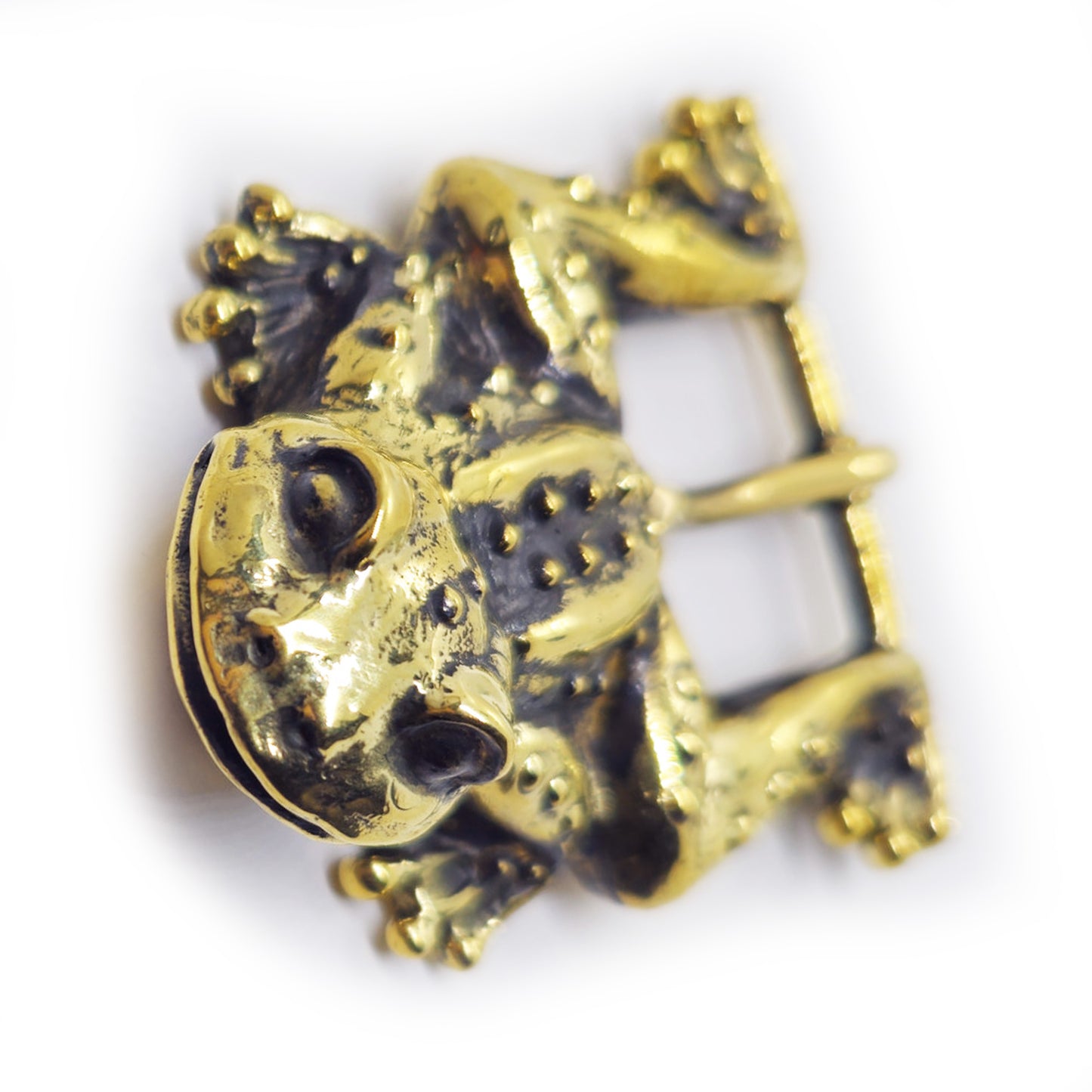 Frog Jumping Brass Belt Buckle