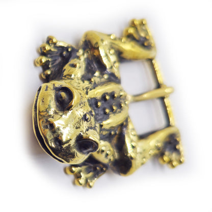 Frog Jumping Brass Belt Buckle