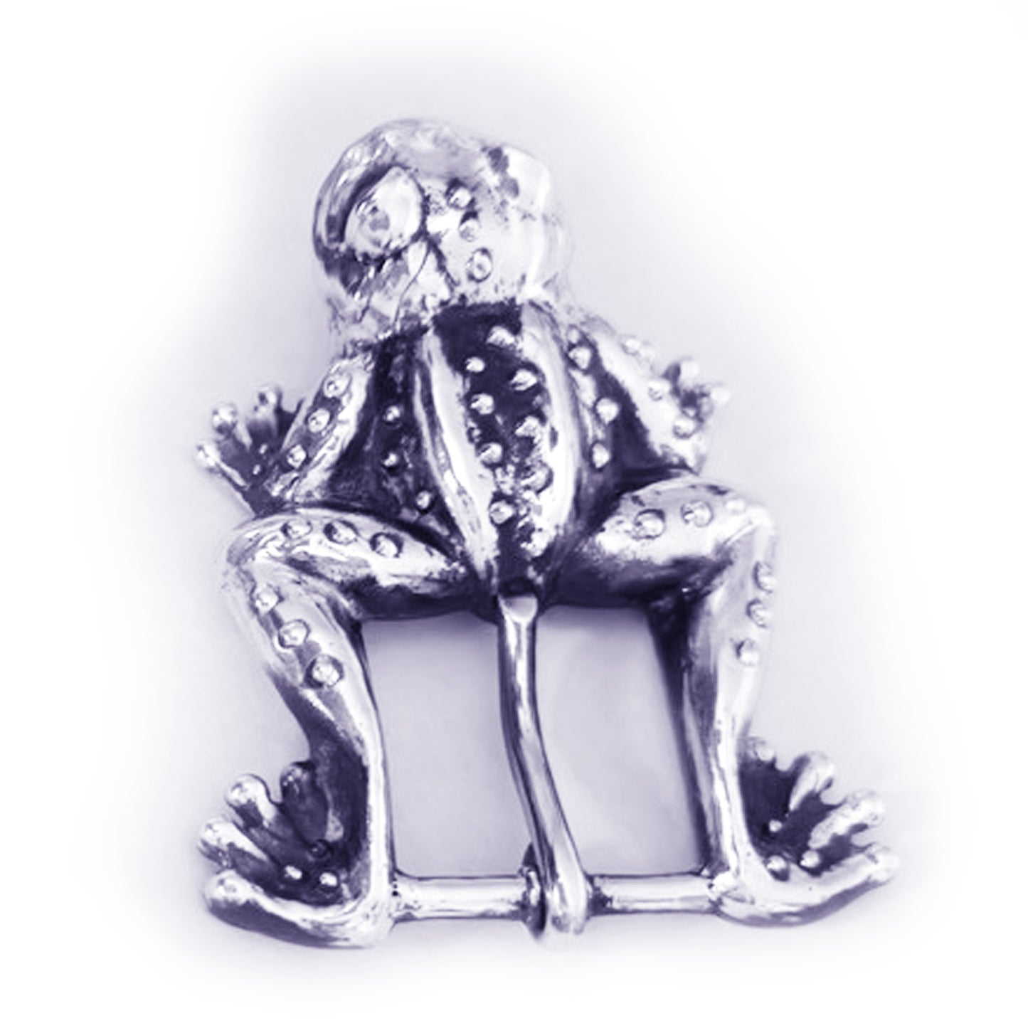 Frog Jumping Sterling Silver Belt Buckle